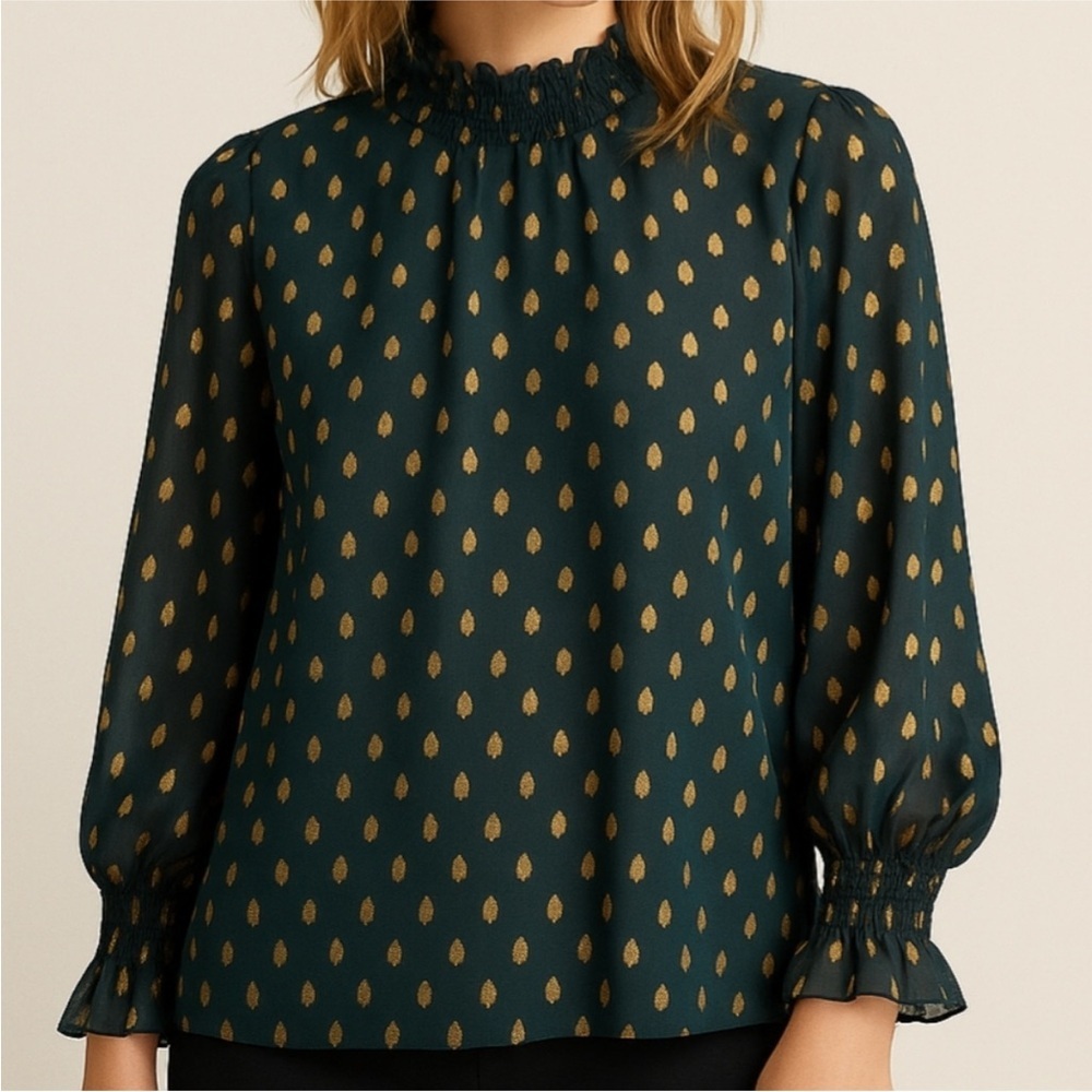 Lane Bryant Blouse-Forest Green-Size 14